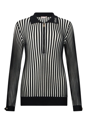 LIU JO half-zip ribbed top - Black