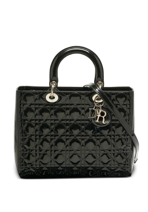 Christian Dior Pre-Owned large Lady Dior Cannage tote bag - Black