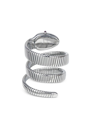 Bvlgari Pre-Owned Stainless Steel Serpenti Tubogas 35mm watch - White