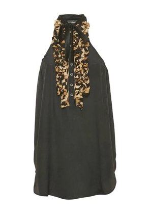 Just Cavalli Vintage frilled chiffon blouse - Black