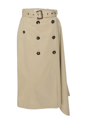 Alexander McQueen Pre-Owned belted-waist midi skirt - Neutrals
