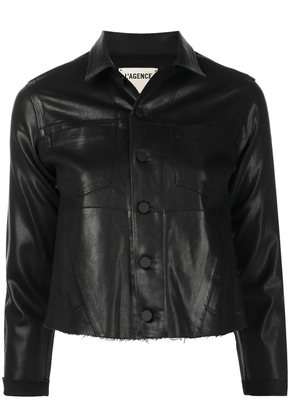 L'Agence Janelle coated leather jacket - Black