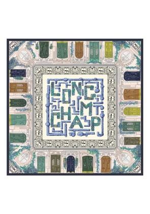 Longchamp Jardin Parisien silk scarf - Blue
