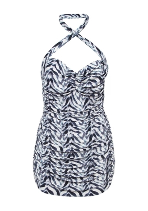 Norma Kamali Vintage zebra-print swimsuit - White