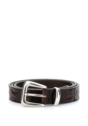 ALBERTO LUTI crocodile-effect belt - Brown
