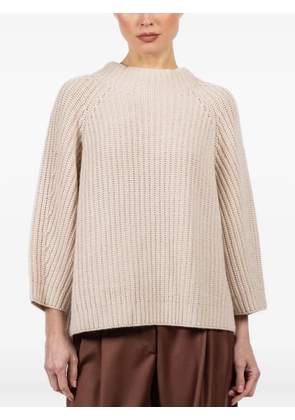Iris Von Arnim raglan ribbed sweater - Neutrals