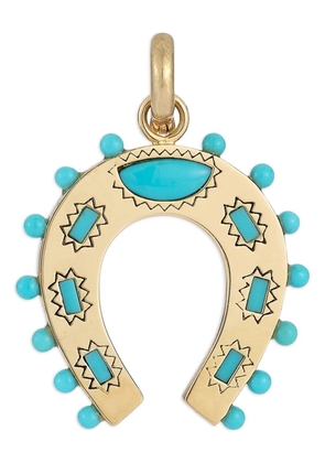 Storrow Jewelry Holly Horseshoe turquoise pendant - Gold