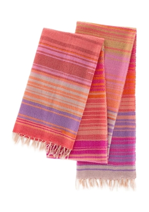 MOULETA striped fringed scarf - Pink