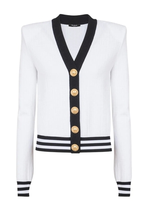 Balmain two-tone cardigan - White