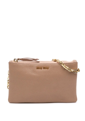 Miu Miu Pre-Owned 2010-2025 Goatskin Madras crossbody bag - Brown