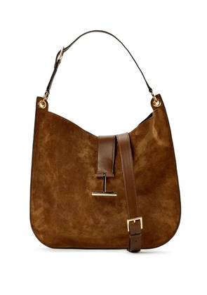 TOM FORD small Tara suede shoulder bag - Brown