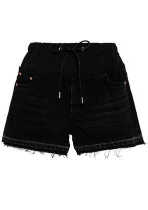sacai drawstring-waist denim shorts - Blue