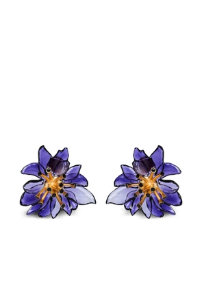Nina Ricci Pistil Bloom flower earrings - Purple