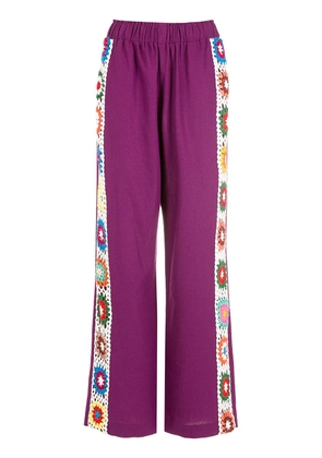 Olympiah crochet-stripe track trousers - Purple