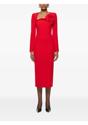 Roland Mouret flower-detail midi dress - Red