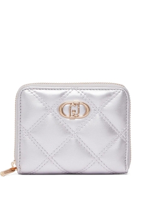 LIU JO monogram-plaque quilted wallet - Silver