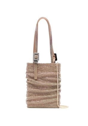 Benedetta Bruzziches rhinestone-embellished draped tote - Gold