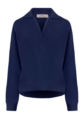 arch4 V-neck polo-collar sweater - Blue