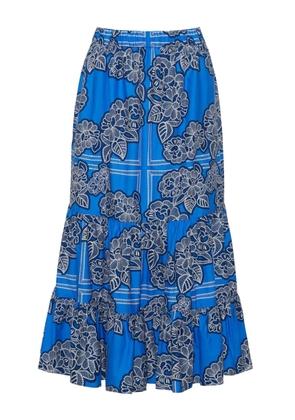 Cara Cara Chase floral-print midi skirt - Blue