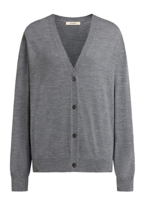 12 STOREEZ V-neck long-sleeve cardigan - Grey