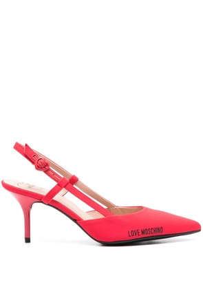 Love Moschino 75mm logo-print pumps - Red