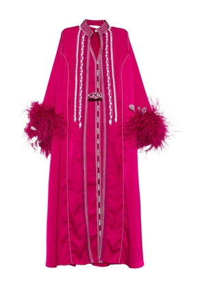 Reem Al Dhaheri embroidered feather kaftan set - Pink
