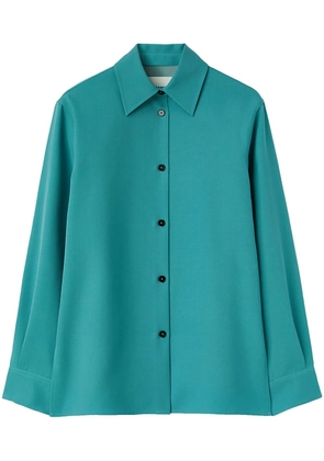 Jil Sander pointed-collar wool shirt - Blue