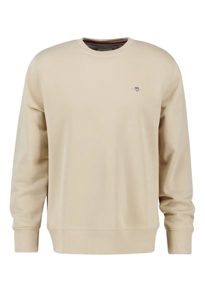 Gant logo-embroidered crew neck sweatshirt - Neutrals