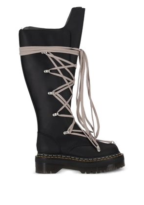 Rick Owens leather platflorm boots - Black