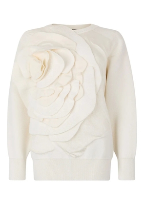 Roberto Cavalli 3D floral-detail sweater - Neutrals
