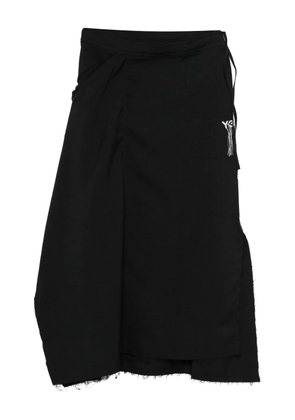 Y-3 logo-embroidered midi skirt - Black