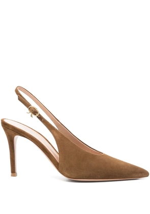 Gianvito Rossi 85mm Robbie slingback pumps - Brown