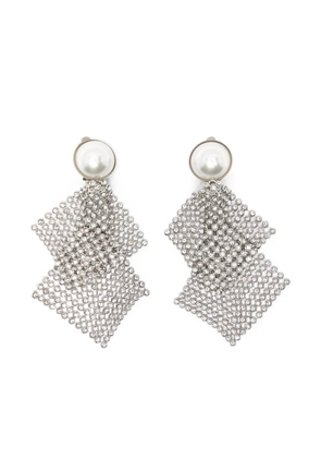 Rosantica Frizz embellished clip-on earrings - Silver
