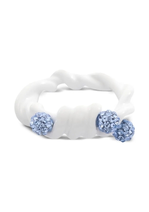 Givenchy Pre-Owned 2010s twisted rhinestone-embellished ring - White