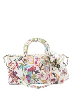 Christian Dior Pre-Owned 1910s medium Lady D-Joy fantasia leather tote bag - White