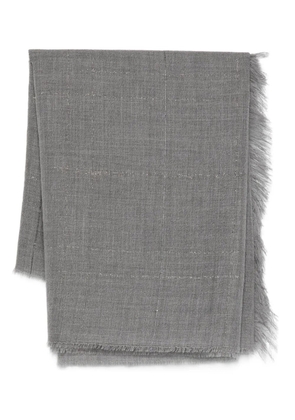 Peserico metallic-detail fringed scarf - Grey
