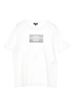 CHANEL Pre-Owned 1986-1988 crew-neck rhinestone-embellished T-shirt - White