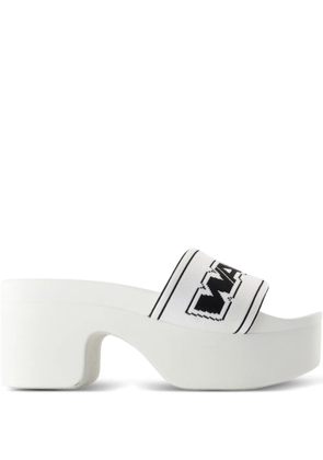 Alexander Wang logo platform sandals - White
