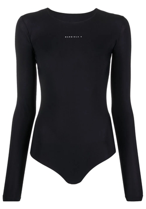 MM6 Maison Margiela round-neck logo-appliqué bodysuit - Black