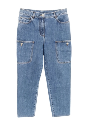 CHANEL Pre-Owned 1986-1988 buttoned denim trousers - Blue