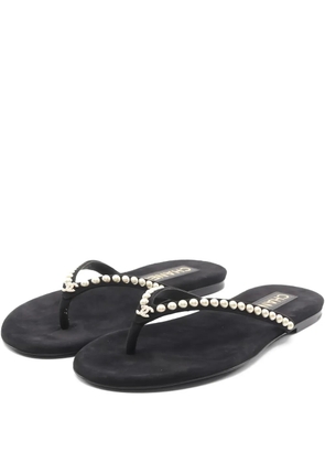 CHANEL Pre-Owned 1986-1988 pearl thong sandals - Black