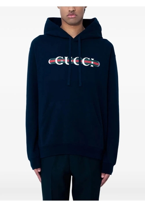 Gucci logo-print hoodie - Blue