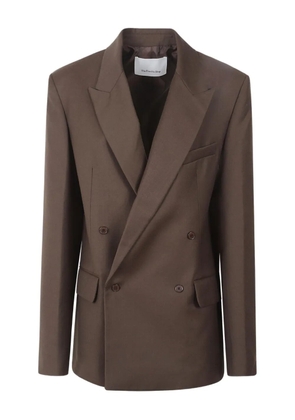 The Frankie Shop Newark double-breasted flannel blazer - Brown