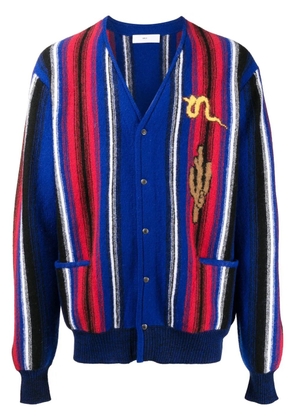 Toga Virilis intarsia-knit V-neck cardigan - Blue