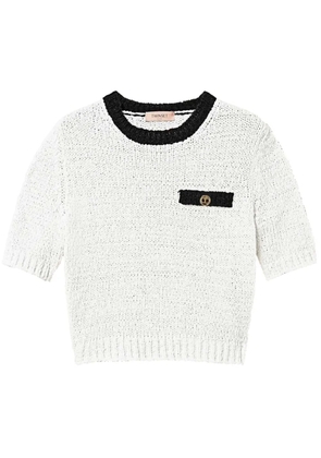 TWINSET Oval T button cropped jumper - Multicolour