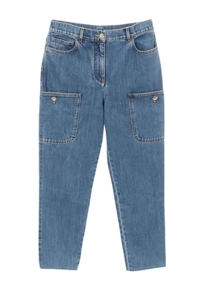 CHANEL Pre-Owned 1986-1988 button-embellished jeans - Blue