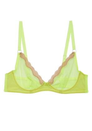 Fleur Du Mal sheer tulle demi bra - Green