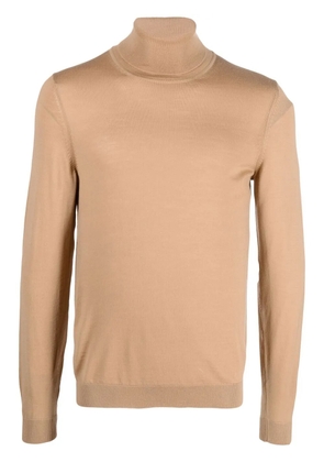 BOSS roll-neck wool jumper - Brown