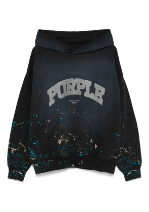 Purple Brand logo-print hoodie - Black