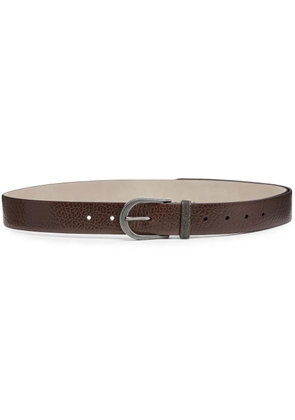 Brunello Cucinelli grained leather belt - Brown